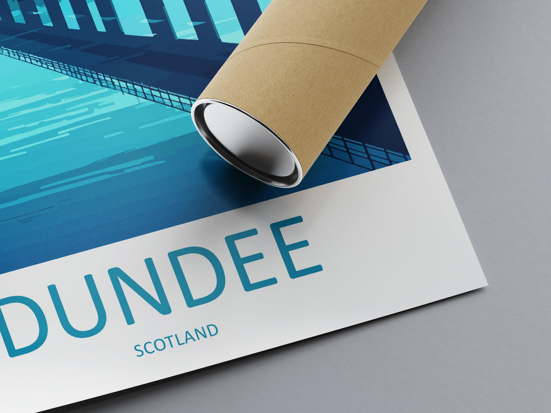 Dundee Travel Poster Scotland Wall Art Cityscape Print Waterfront View Illustration V&A Museum Decor Dundee Gift Souvenir Scene