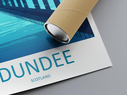 Dundee Travel Poster Scotland Wall Art Cityscape Print Waterfront View Illustration V&A Museum Decor Dundee Gift Souvenir Scene