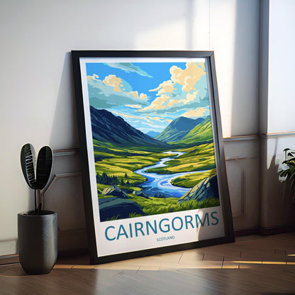 Cairngorms National Park Travel Poster Scotland Wall Art Mountain Landscape Print Highland View Decor Cairngorms Gift Souvenir