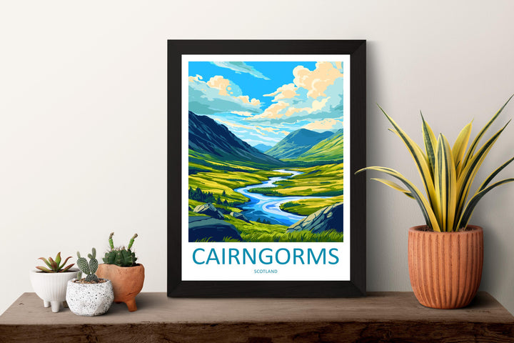 Cairngorms National Park Travel Poster Scotland Wall Art Mountain Landscape Print Highland View Decor Cairngorms Gift Souvenir