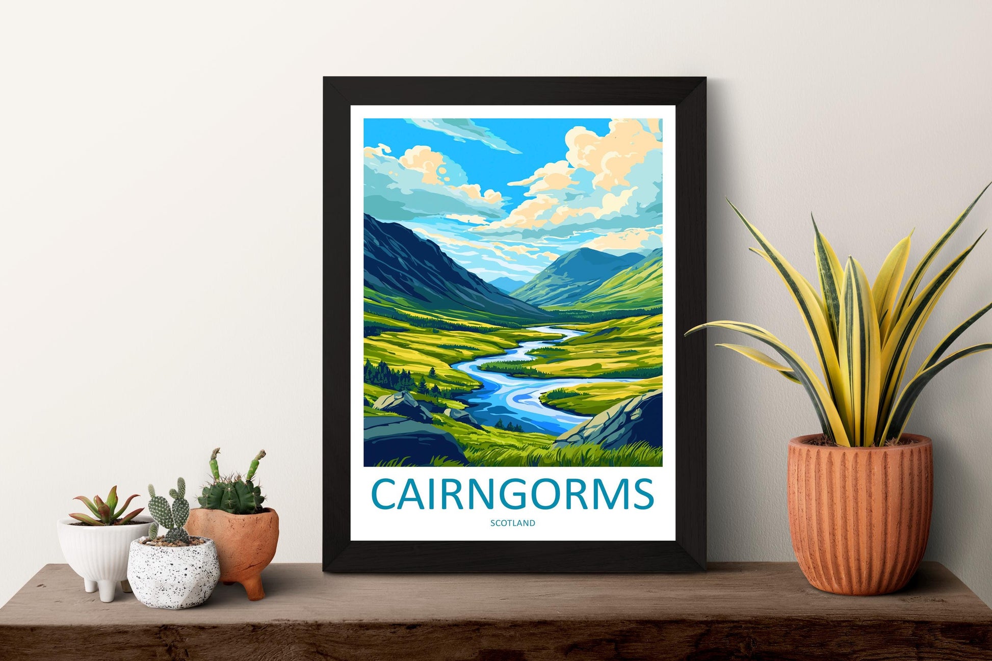 Cairngorms National Park Travel Poster Scotland Wall Art Mountain Landscape Print Highland View Decor Cairngorms Gift Souvenir