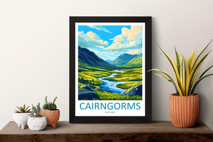 Cairngorms National Park Travel Poster Scotland Wall Art Mountain Landscape Print Highland View Decor Cairngorms Gift Souvenir