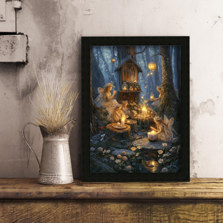 Candlelight Fairy Print: Vintage Cottagecore Fairytale Art