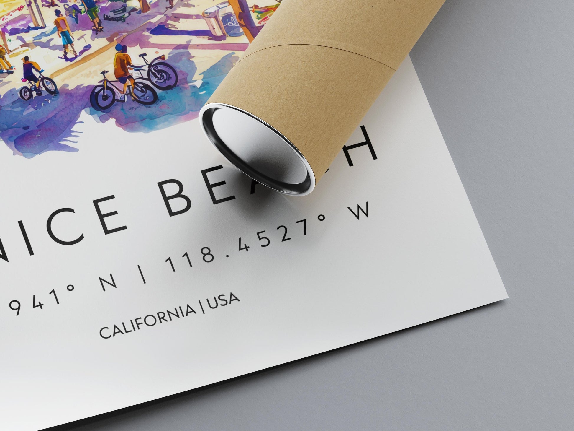 Venice Beach Watercolor Poster Venice Beach Travel Print California Wall Art Coastal Painting Venice Souvenir Decor