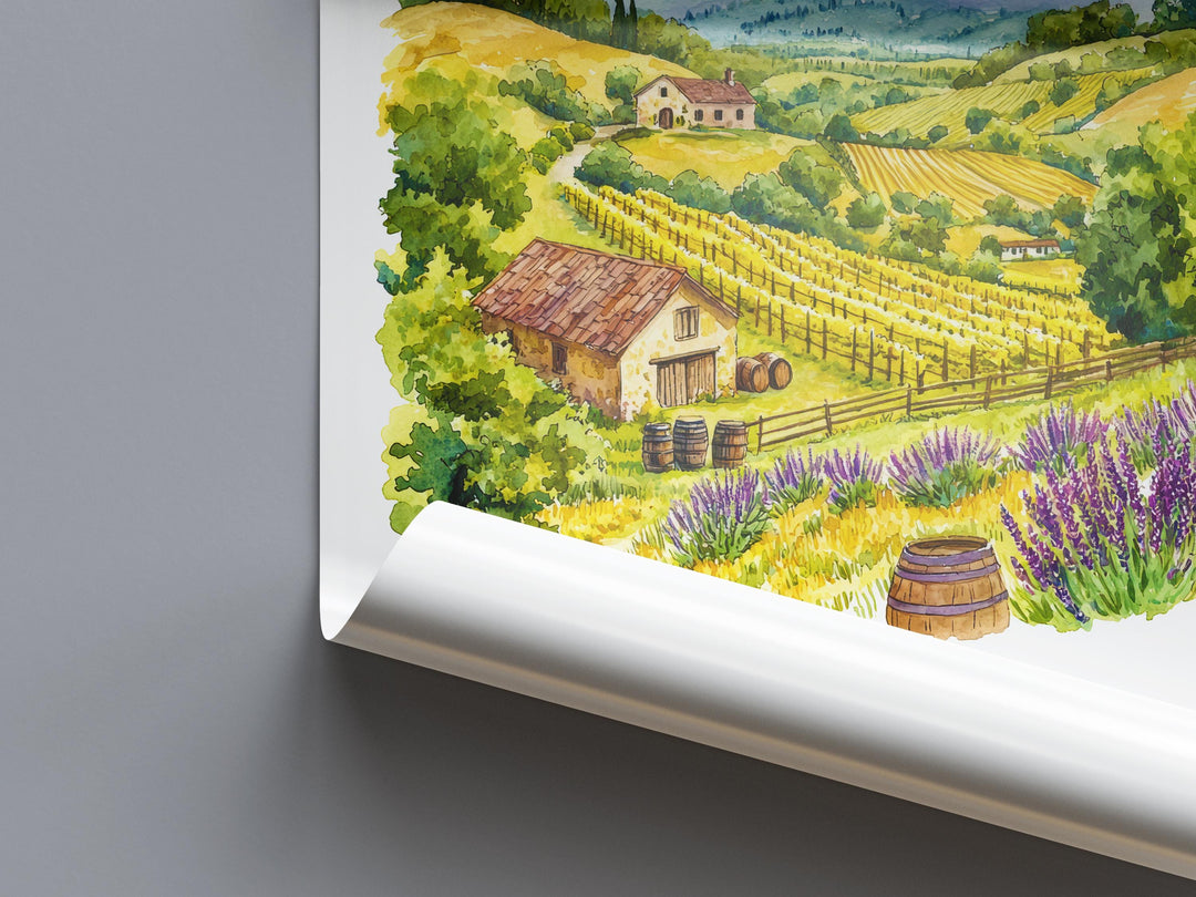 Sonoma Valley Watercolor Poster Sonoma Travel Print California Wall Art Vineyard Painting Wine Country Souvenir Decor