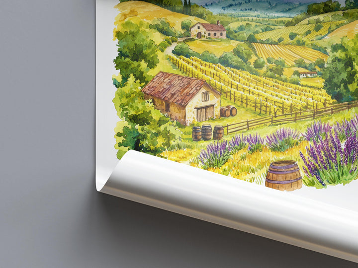 Sonoma Valley Watercolor Poster Sonoma Travel Print California Wall Art Vineyard Painting Wine Country Souvenir Decor