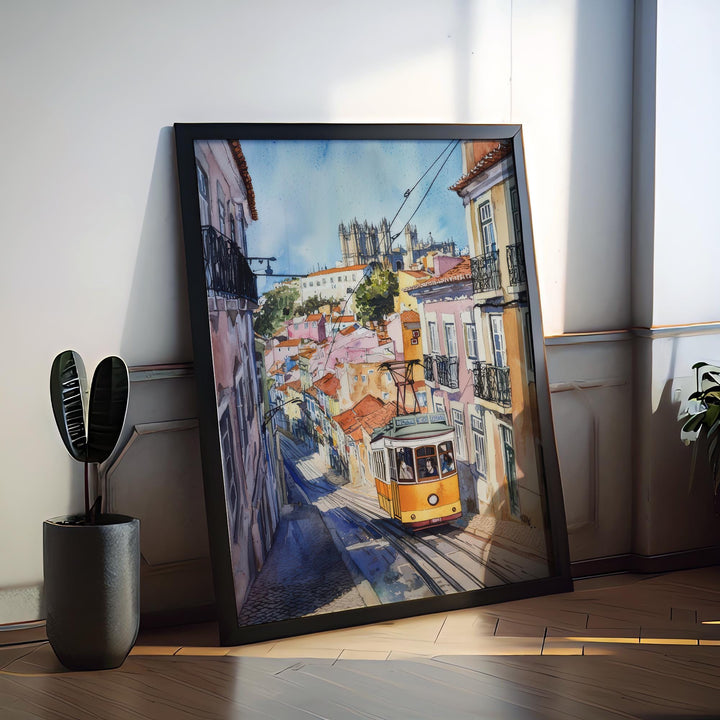 Lisbon Watercolor Poster Lisbon Travel Print Lisbon Wall Art Lisbon Cityscape Painting Lisbon Souvenir Portugal Decor