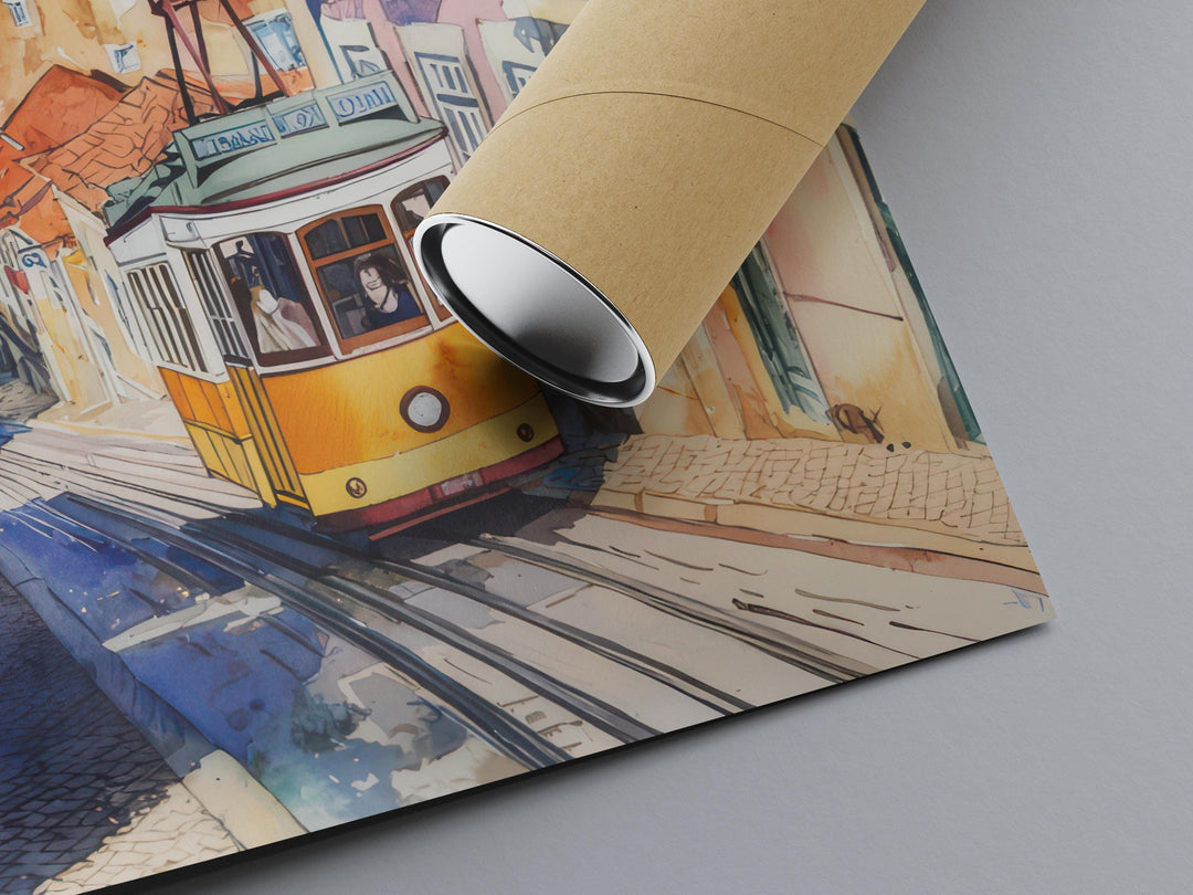 Lisbon Watercolor Poster Lisbon Travel Print Lisbon Wall Art Lisbon Cityscape Painting Lisbon Souvenir Portugal Decor