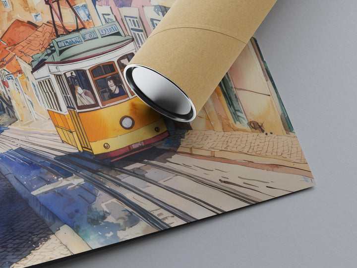 Lisbon Watercolor Poster Lisbon Travel Print Lisbon Wall Art Lisbon Cityscape Painting Lisbon Souvenir Portugal Decor