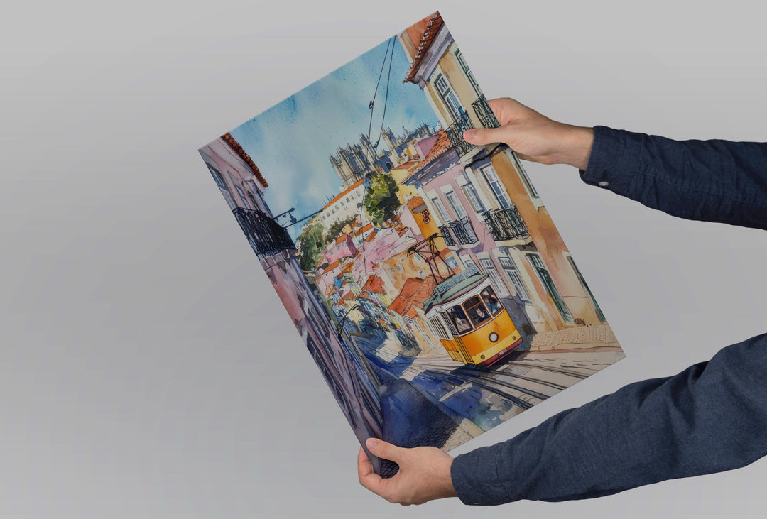 Lisbon Watercolor Poster Lisbon Travel Print Lisbon Wall Art Lisbon Cityscape Painting Lisbon Souvenir Portugal Decor