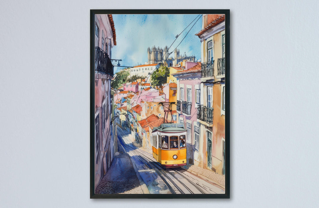 Lisbon Watercolor Poster Lisbon Travel Print Lisbon Wall Art Lisbon Cityscape Painting Lisbon Souvenir Portugal Decor