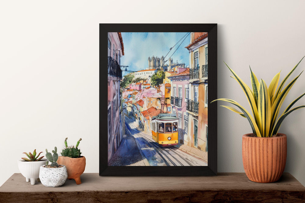 Lisbon Watercolor Poster Lisbon Travel Print Lisbon Wall Art Lisbon Cityscape Painting Lisbon Souvenir Portugal Decor