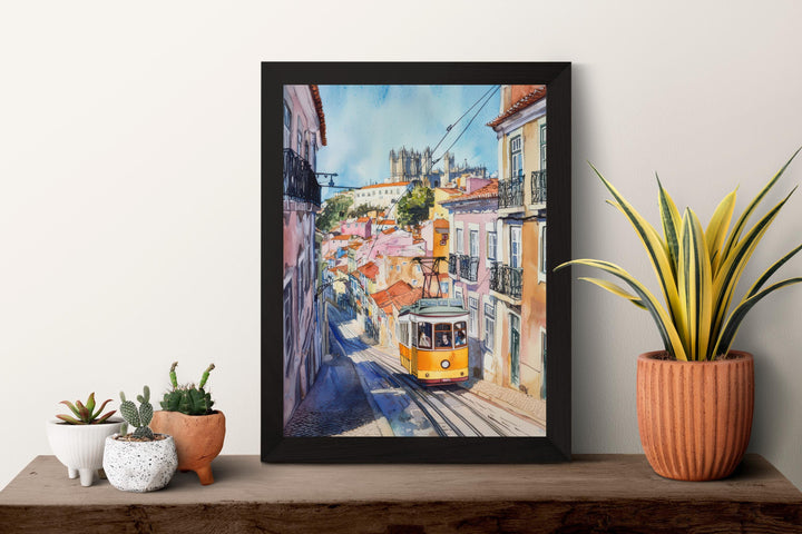 Lisbon Watercolor Poster Lisbon Travel Print Lisbon Wall Art Lisbon Cityscape Painting Lisbon Souvenir Portugal Decor