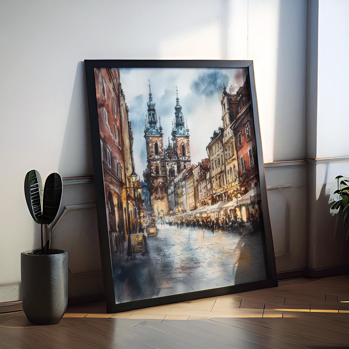 Krakow Watercolor Poster Krakow Travel Print Krakow Wall Art Krakow Cityscape Painting Krakow Souvenir Poland Decor