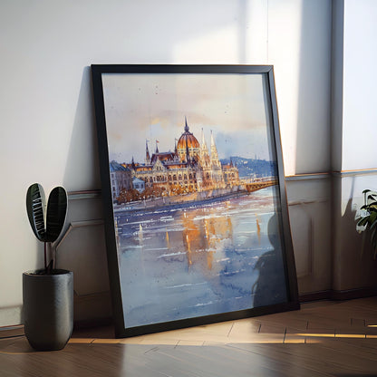 Budapest Watercolor Poster Budapest Travel Print Budapest Wall Art Budapest Cityscape Painting Budapest Souvenir Hungary Decor