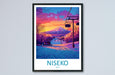 Niseko Travel Poster Japan Wall Art Mountain Resort Print Snowy Landscape Illustration Hokkaido Decor Niseko Gift Souvenir Scene