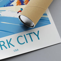 Park City Travel Poster Utah Wall Art Mountain Resort Print Ski Town Illustration Snowy Landscape Decor Park City Gift Souvenir Scene