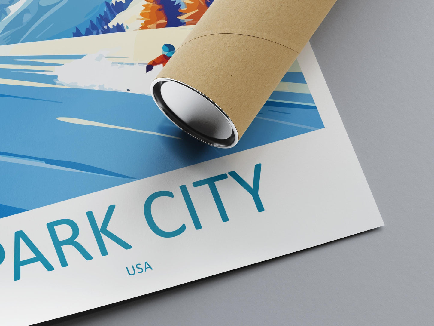 Park City Travel Poster Utah Wall Art Mountain Resort Print Ski Town Illustration Snowy Landscape Decor Park City Gift Souvenir Scene