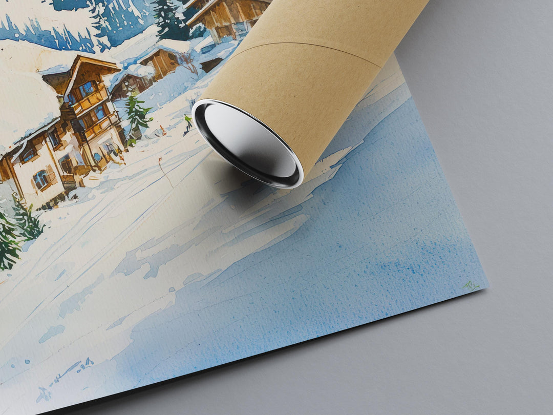 St Anton Watercolor Poster St Anton Travel Print St Anton Austria Art St Anton Ski Decor St Anton Wall Art