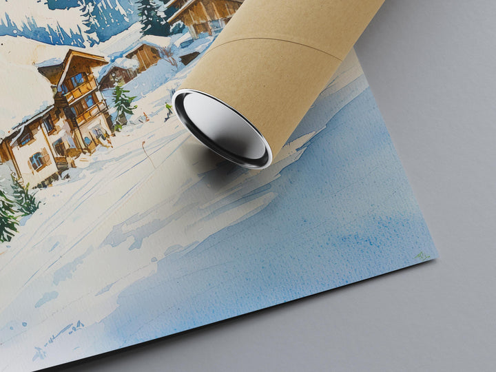 St Anton Watercolor Poster St Anton Travel Print St Anton Austria Art St Anton Ski Decor St Anton Wall Art