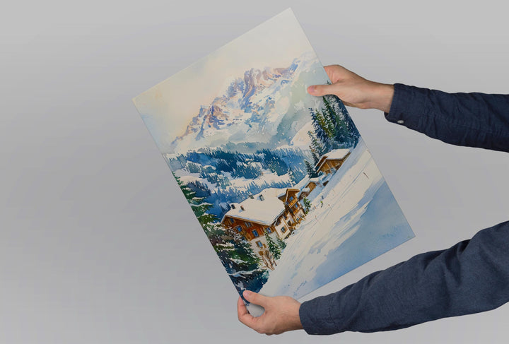 St Anton Watercolor Poster St Anton Travel Print St Anton Austria Art St Anton Ski Decor St Anton Wall Art