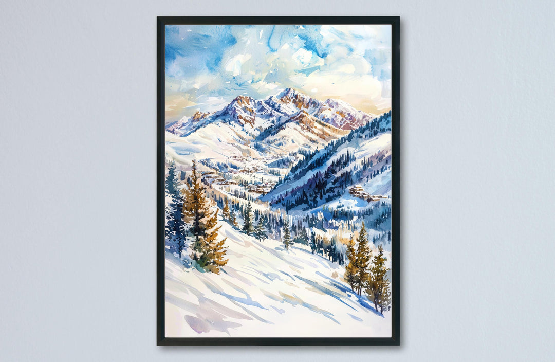 Snowbird Watercolor Poster Snowbird Ski Print Snowbird Utah Art Snowbird Mountain Decor Snowbird Wall Art
