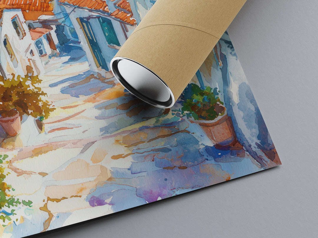 Skiathos Watercolor Poster Skiathos Travel Print Skiathos Greece Art Skiathos Island Decor Skiathos Wall Art