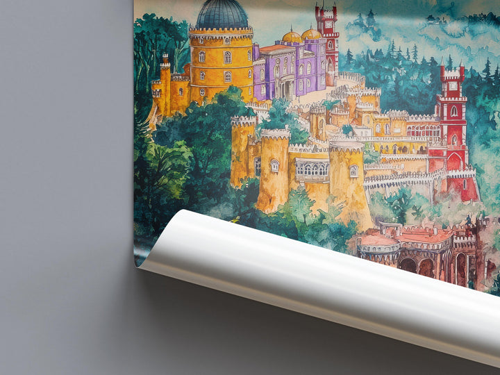 Sintra Watercolor Poster Sintra Travel Print Sintra Portugal Art Sintra Palace Decor Sintra Wall Art