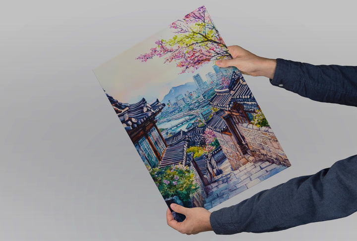 Seoul Watercolor Poster Seoul Travel Print Seoul South Korea Art Seoul City Decor Seoul Wall Art