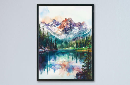 Rocky Mountain Watercolor Poster Rocky Mountain Travel Print Rocky Mountain National Park Art Rocky Mountain Decor Rocky Mountain Wall Art