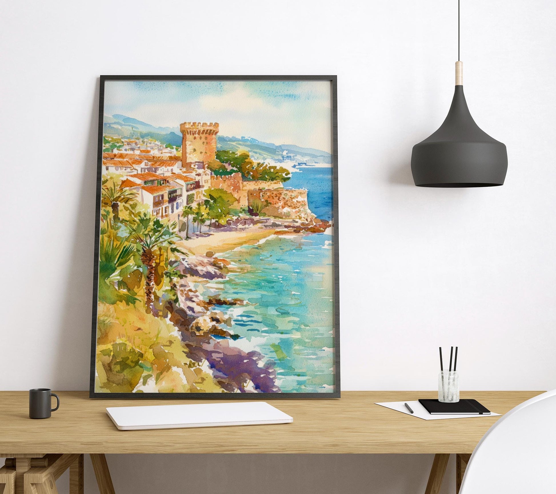Malaga Watercolor Poster Malaga Travel Print Malaga Spain Art Malaga City Decor Malaga Wall Art