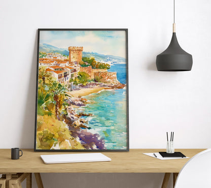 Malaga Watercolor Poster Malaga Travel Print Malaga Spain Art Malaga City Decor Malaga Wall Art