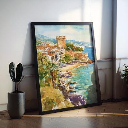Malaga Watercolor Poster Malaga Travel Print Malaga Spain Art Malaga City Decor Malaga Wall Art
