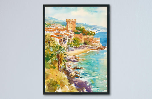 Malaga Watercolor Poster Malaga Travel Print Malaga Spain Art Malaga City Decor Malaga Wall Art