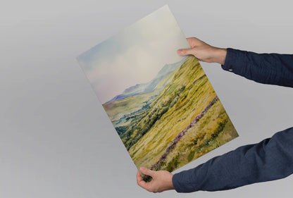 Brecon Beacons Watercolor Poster Wales Travel Print UK National Park Wall Art Brecon Landscape Decor Mountain Scene Countryside Print