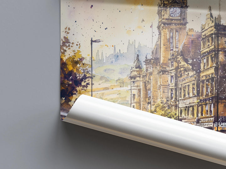 Bradford Watercolor Poster Bradford Travel Print England Wall Art Bradford City Decor Historic Architecture Yorkshire Scene Landscape