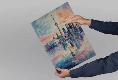 Toronto Watercolor Poster Toronto Travel Print Toronto Wall Art Toronto Cityscape Painting Toronto Souvenir Canada Decor