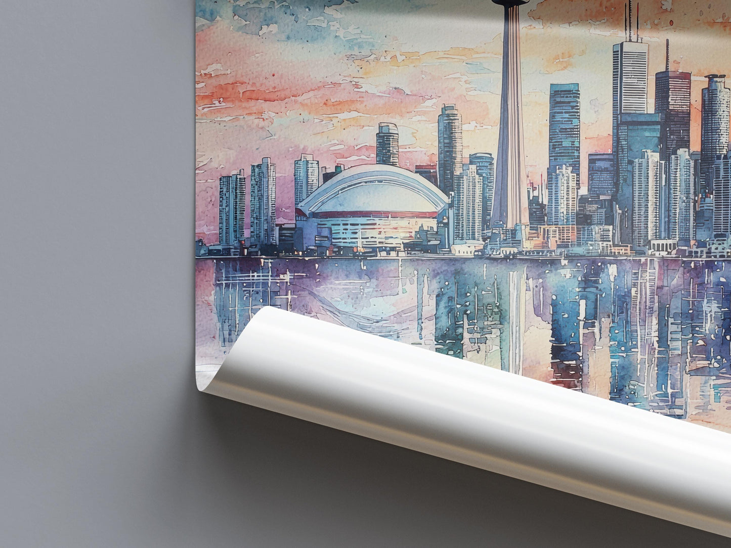 Toronto Watercolor Poster Toronto Travel Print Toronto Wall Art Toronto Cityscape Painting Toronto Souvenir Canada Decor
