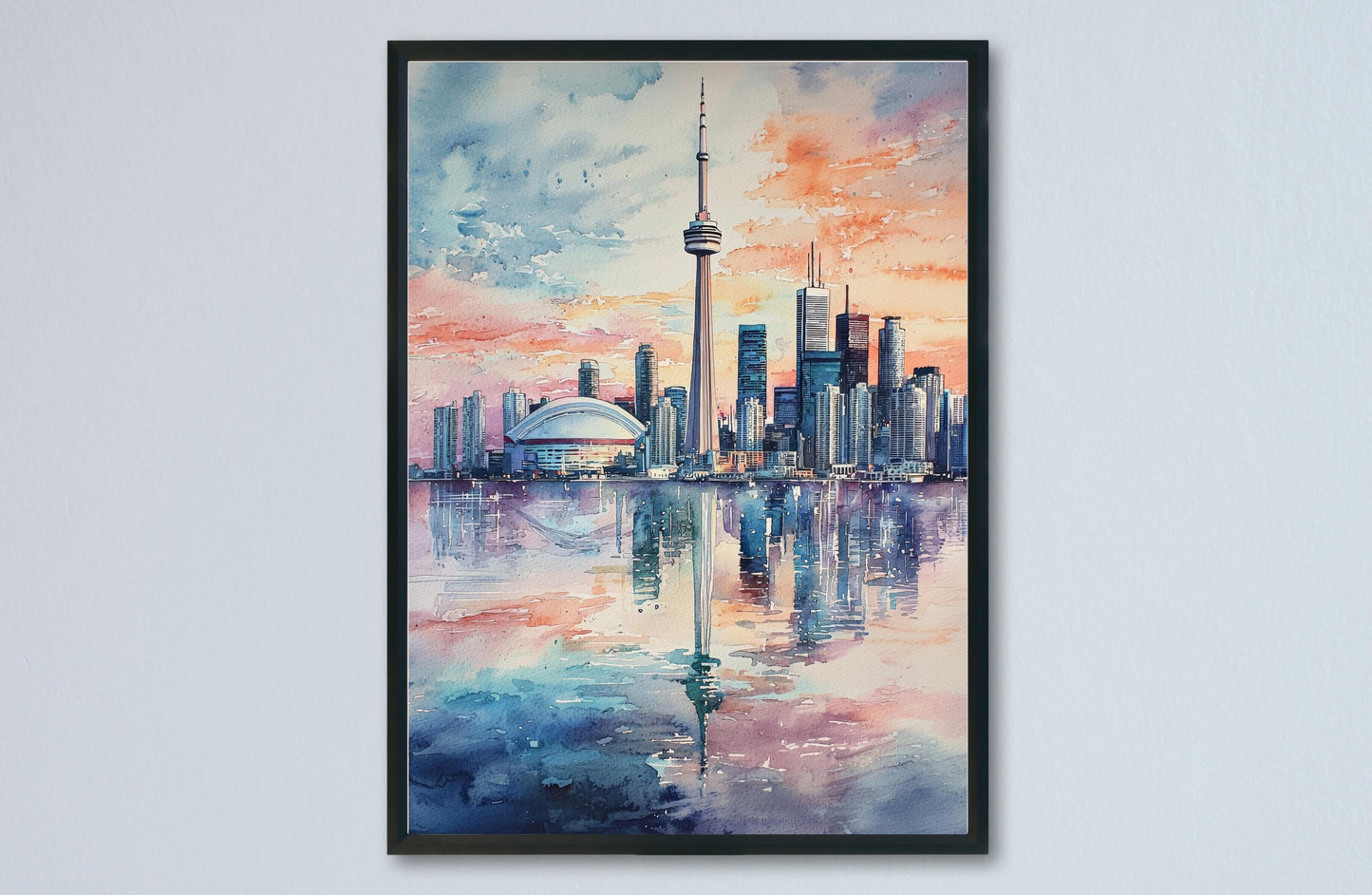 Toronto Watercolor Poster Toronto Travel Print Toronto Wall Art Toronto Cityscape Painting Toronto Souvenir Canada Decor
