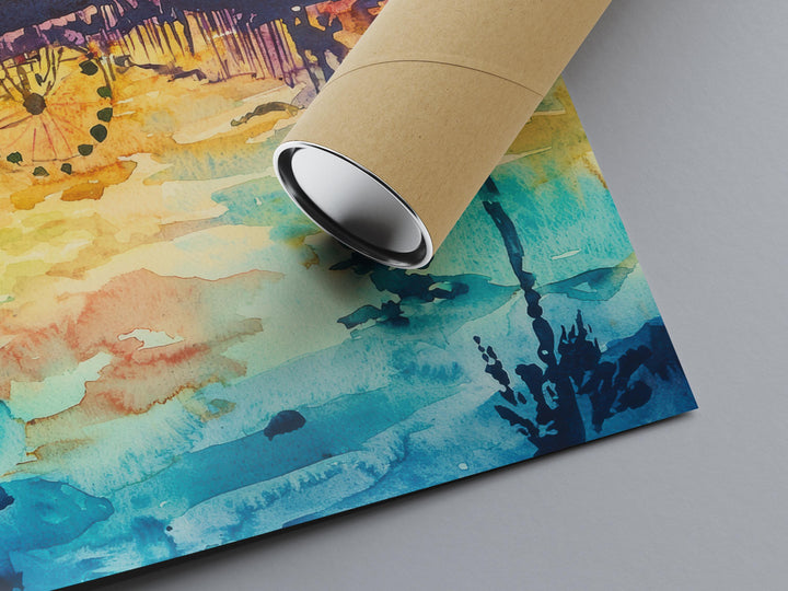 Orlando Watercolor Poster Orlando Travel Print Orlando Wall Art Orlando Cityscape Painting Orlando Souvenir Florida Decor