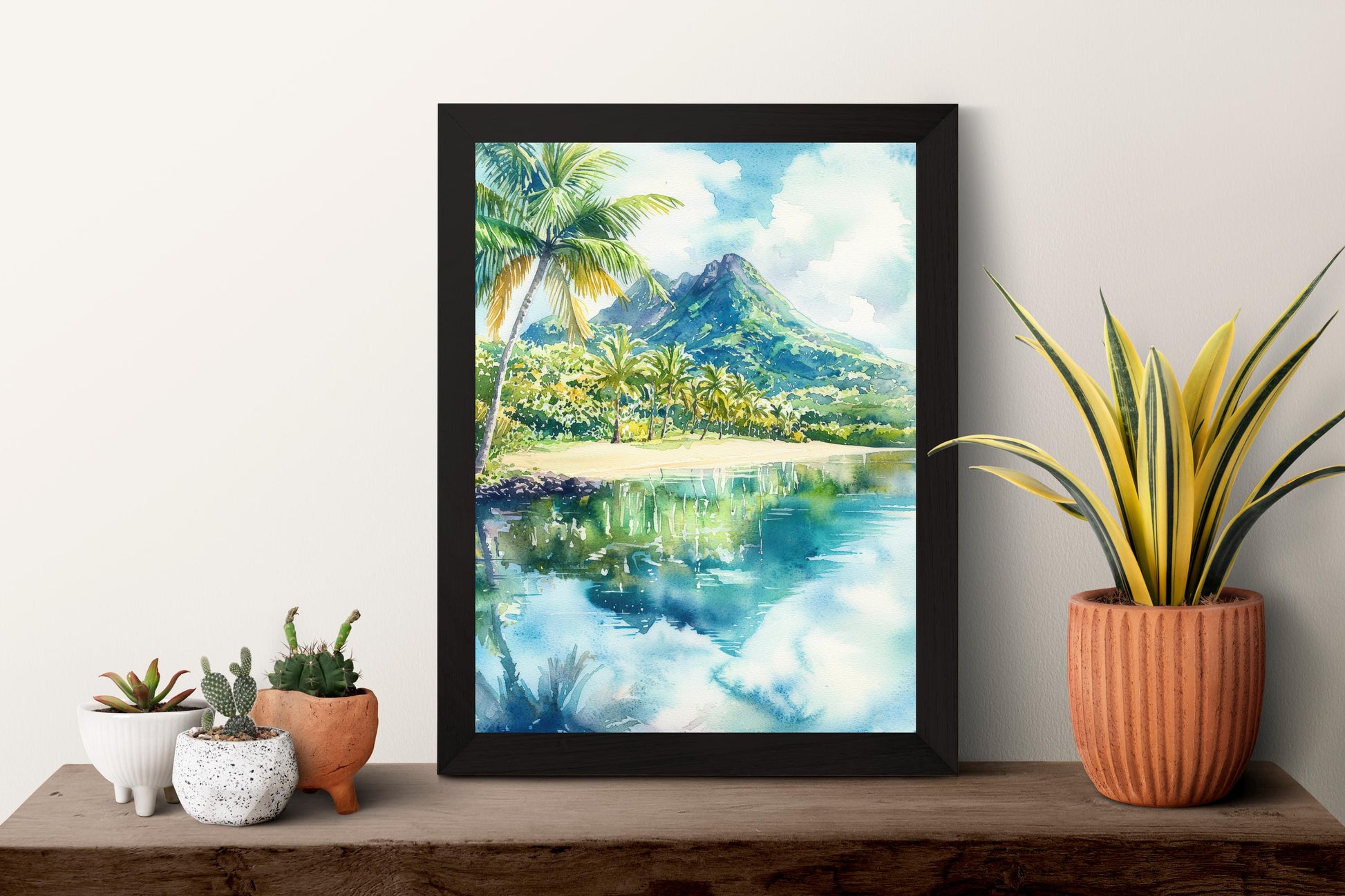 Mauritius Watercolor Poster Mauritius Travel Print Mauritius Wall Art Mauritius Landscape Painting Island Souvenir Decor
