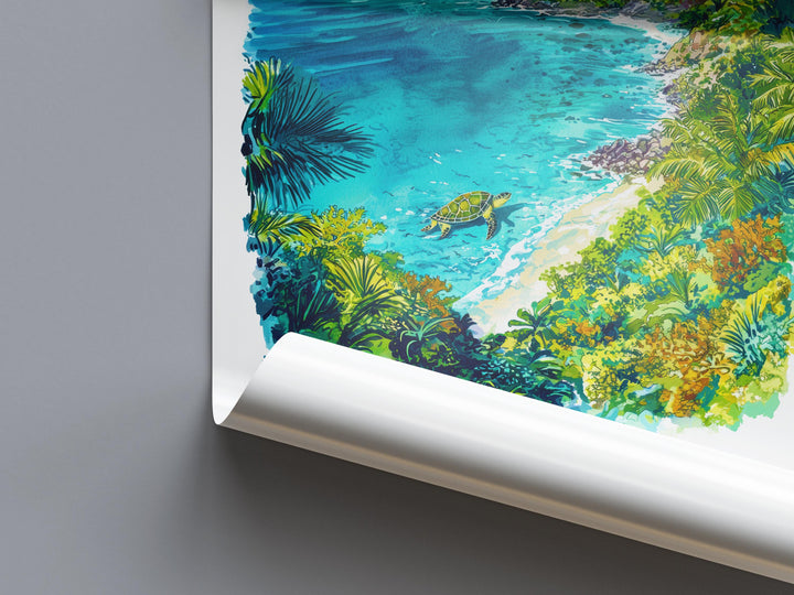 Virgin Islands Watercolor Poster Caribbean Travel Print Island Wall Art Virgin Islands Decor Tropical Landscape Beach Scene Ocean View Print