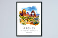 Arches National Park Watercolor Poster Arches Travel Print Utah Wall Art Arches Landscape Decor Desert Arch Scene Southwest Nature Print