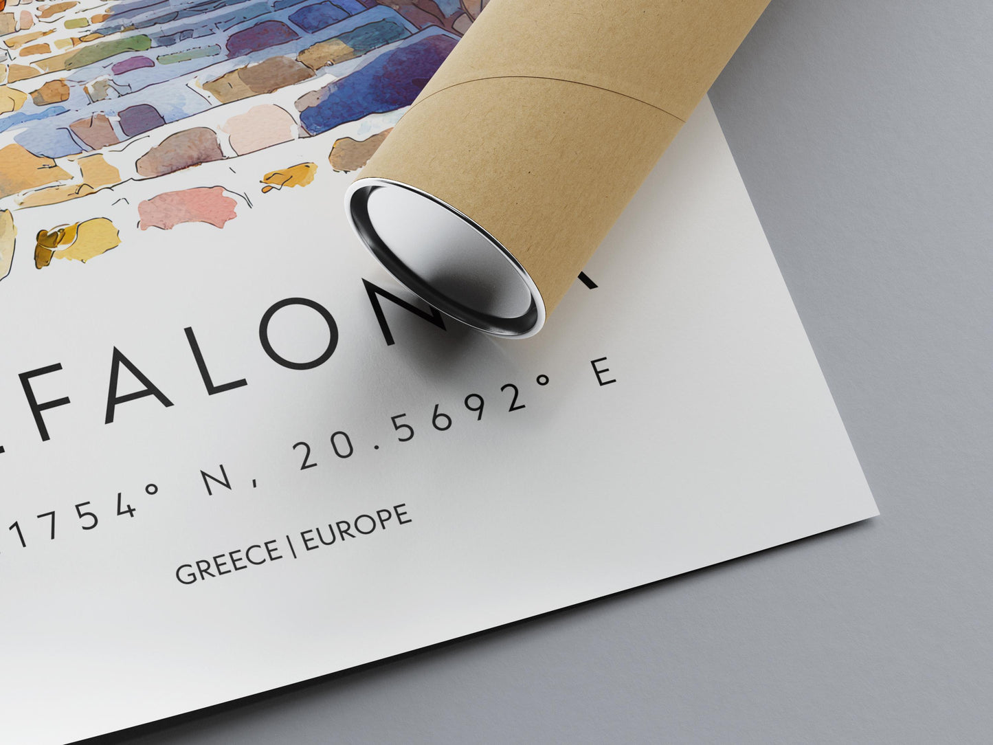 Kefalonia Watercolor Poster Kefalonia Travel Print Kefalonia Wall Art Kefalonia Painting Greece Island Souvenir Decor