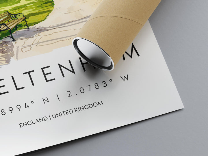 Cheltenham Watercolor Poster Cheltenham Travel Print Cheltenham Wall Art Cheltenham Painting UK Town Souvenir Decor