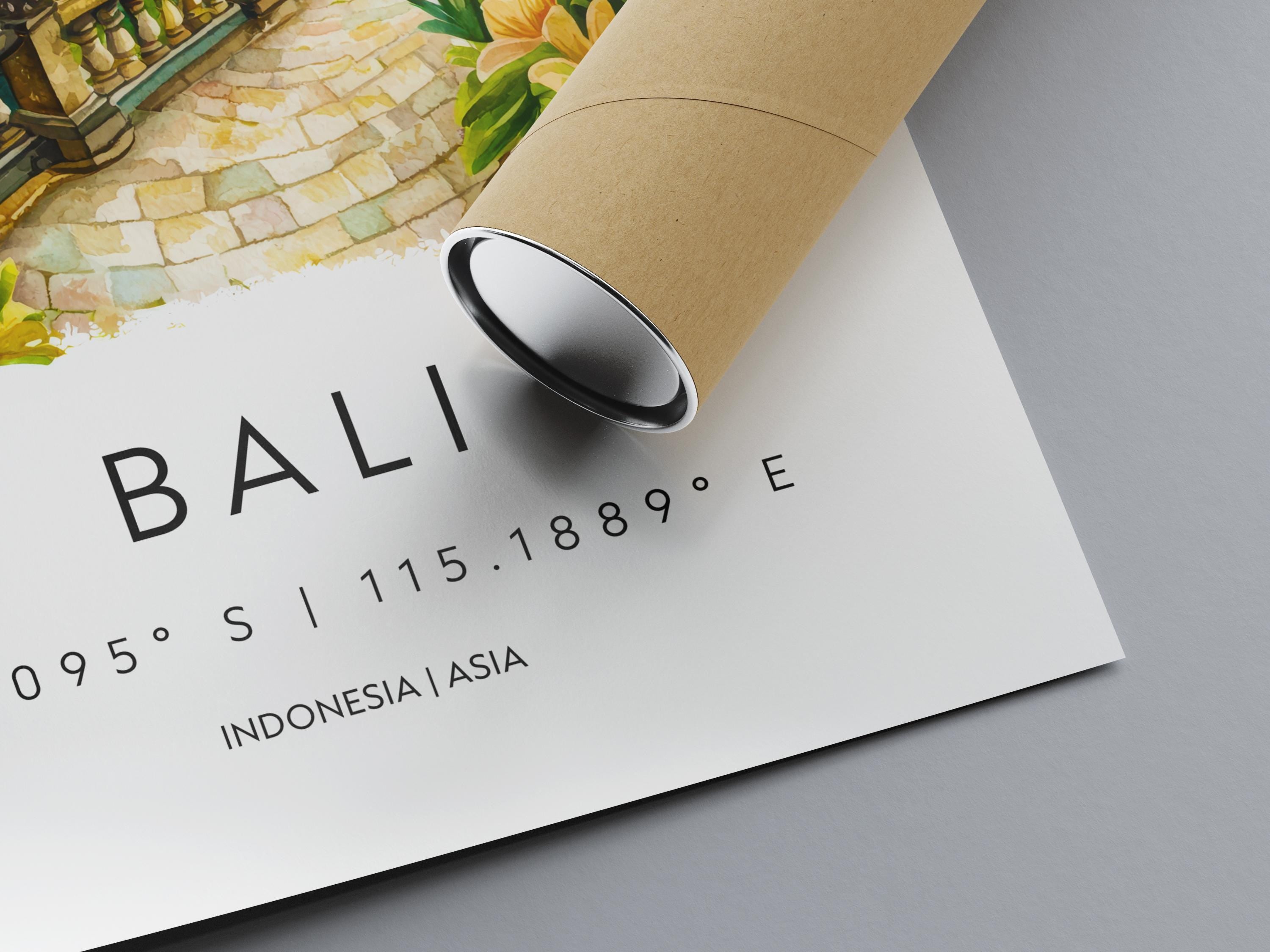 Bali Watercolor Poster Bali Travel Print Bali Wall Art Bali Landscape Painting Bali Souvenir Tropical Island Decor