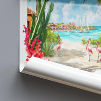 Aruba Watercolor Poster Aruba Travel Print Aruba Wall Art Aruba Island Painting Caribbean Souvenir Tropical Beach Decor
