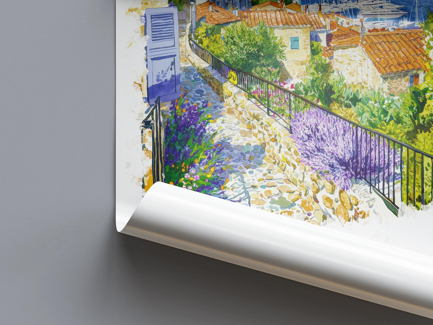 Antibes Watercolor Poster Antibes Travel Print Antibes Wall Art French Riviera Painting Antibes Souvenir Coastal Decor