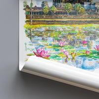 Angkor Wat Watercolor Poster Angkor Wat Travel Print Angkor Wat Wall Art Temple Painting Cambodia Souvenir Decor