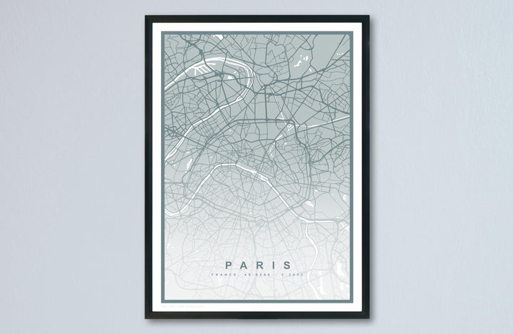 Paris Map Print (8 COLOURS AVAILABLE) Paris City Poster France Wall Art Paris Decor Street Map Art Urban Paris Illustration Travel Map Print